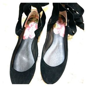 NWT Ted baker black tie up slippers size 6.5